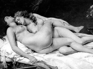 Spánek, 1866. Gustav Courbet.