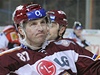 Předehrávka 43. kola hokejové extraligy HC Sparta Praha - HC Slavia Praha 21. ledna v Praze. Petr Ton ze Sparty se raduje z gólu, který změnil skóre na 2:1.