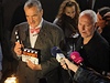 První klapka nového filmu - Karel Schwarzenberg a režisér Petr Nikolaev