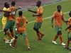 Fotbalist� Zambie oslavuj� postup