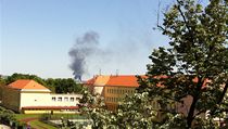 Po��r skl�dky v pra�sk� Libni. 