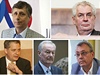 Preziden�tí kandidáti Jan Fischer, Milo� Zeman (horní �ada zleva), Ji�í Dienstbier, P�emysl Sobotka a Vladimír Dlouhý (dolní �ada zleva). | na serveru Lidovky.cz | aktu�ln� zpr�vy