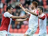 Slavia Praha - Jablonec. Marcel Gecov (uprostřed) se raduje z prvního gólu Slavie. Vlevo je Martin Dostál, vpravo David Hubáček | na serveru Lidovky.cz | aktuální zprávy Slavia Praha - Jablonec. Marcel Gecov (uprostřed) se raduje z prvního gólu Slavie. Vlevo je Martin Dostál, vpravo David Hubáček | na serveru Lidovky.cz | aktuální zprávy