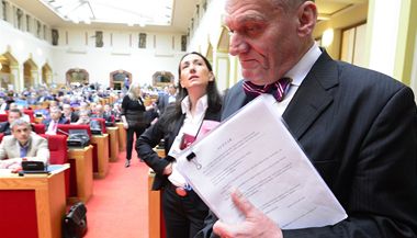 TOP 09 se snaží zničit pravicového konkurenta, míní odvolaný primátor Svoboda | Lidovky.cz - Zprávy z domova Bohuslav Svoboda a Aleksandra Udženija na zasedání pražského zastupitelstva, na kterém byli odvoláni ze svých funkcí.