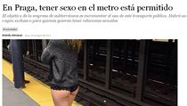 Mexick� server �patn� p�elo�il zpr�vu o seznamovac�ch vagonech v pra�sk�m metru. M�sto vagon� pro nezadan� p�e o vagonech k soulo�en�.
