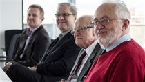 Na slavnostním zahájení přednášek Rudolf Zahradník Lecture Series se sešli vynikající čeští chemici (zleva): Radek Zbořil, Pavel Hobza, Rudolf Zahradník a v popředí Josef Michl. | na serveru Lidovky.cz | aktuální zprávy Na slavnostním zahájení přednášek Rudolf Zahradník Lecture Series se sešli vynikající čeští chemici (zleva): Radek Zbořil, Pavel Hobza, Rudolf Zahradník a v popředí Josef Michl. | na serveru Lidovky.cz | aktuální zprávy